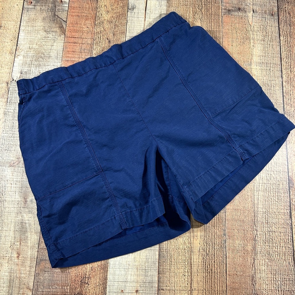 Lane Bryant Navy Blue Cotton Tencel Elastic Waist Casual Utility Shorts 18/20